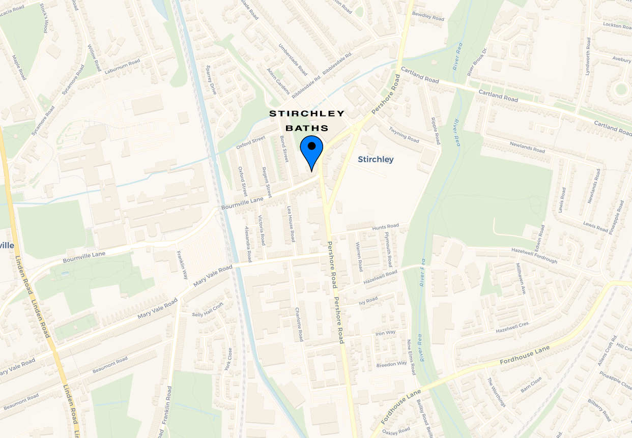 Map pinpoint of Stirchley Baths